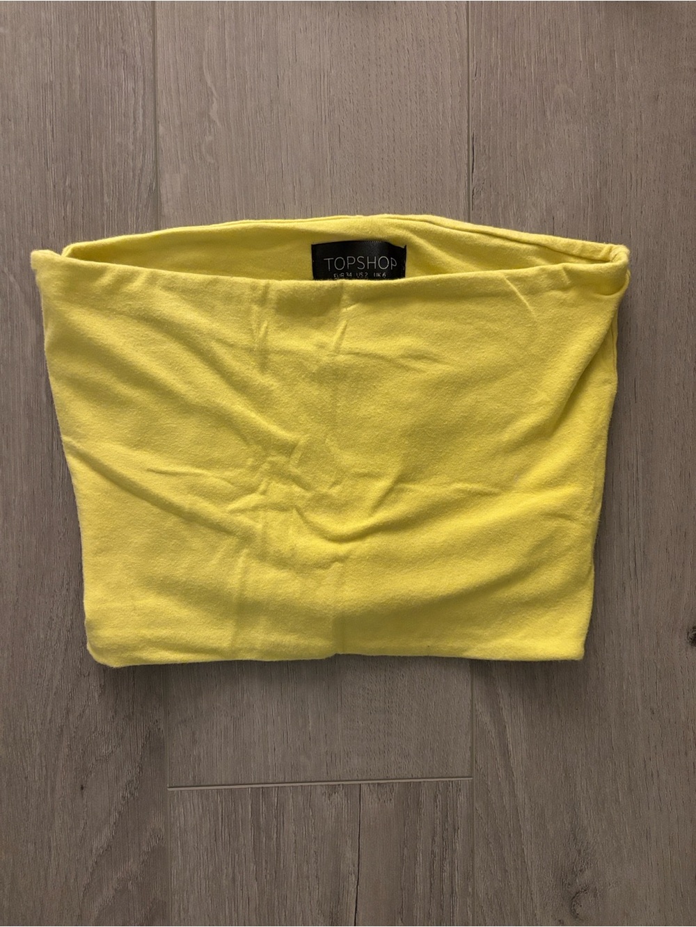 Topshop Yellow Strapless Tube Top